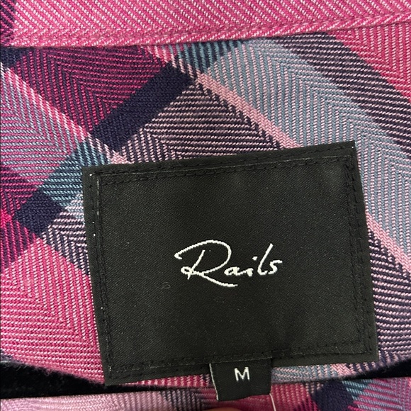 Rails Hunter Plaid Button Up in Navy & Magneta - Picture 8 of 9